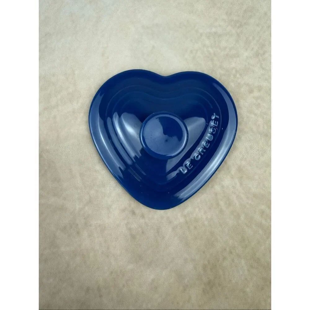 Le Creuset Mini Heart Ramekin Cobalt Lid Only READ